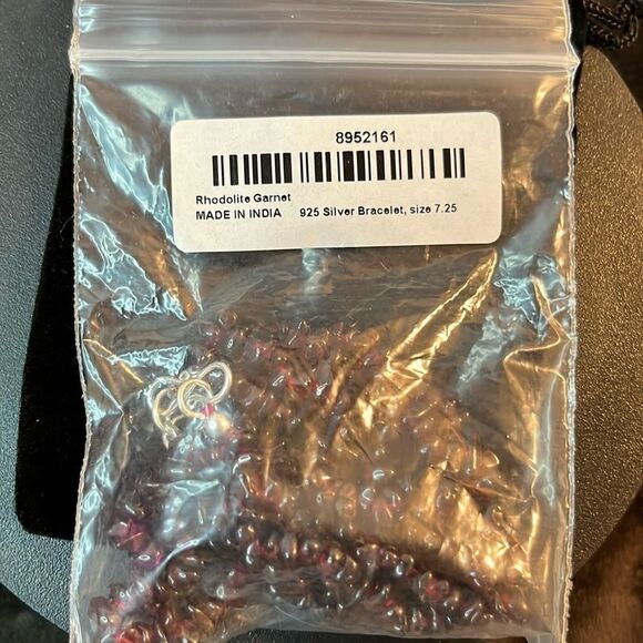 Rhodolite Garnet Beads Bracelet 925 sterling silver clasp. NWT. 7.25” - Picture 7 of 8